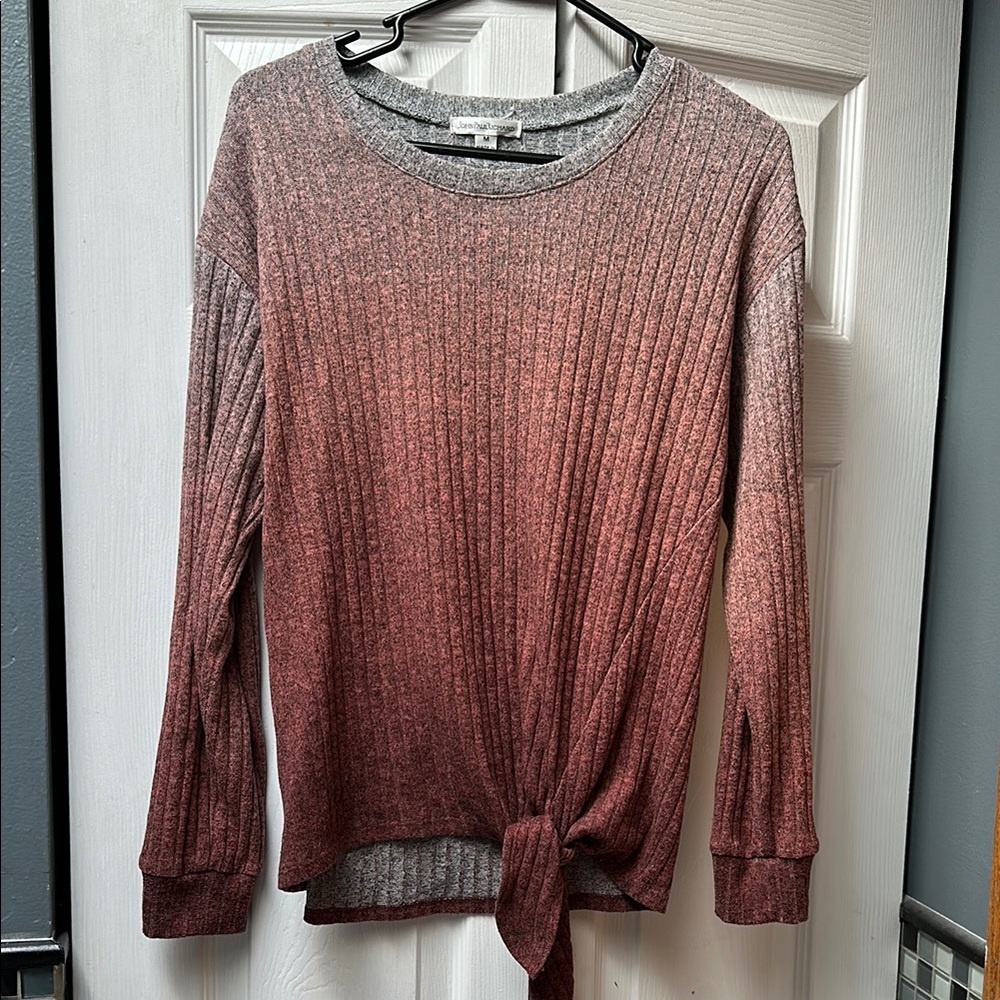 JohnPaulRichard Pink and Gray Knit Sweater